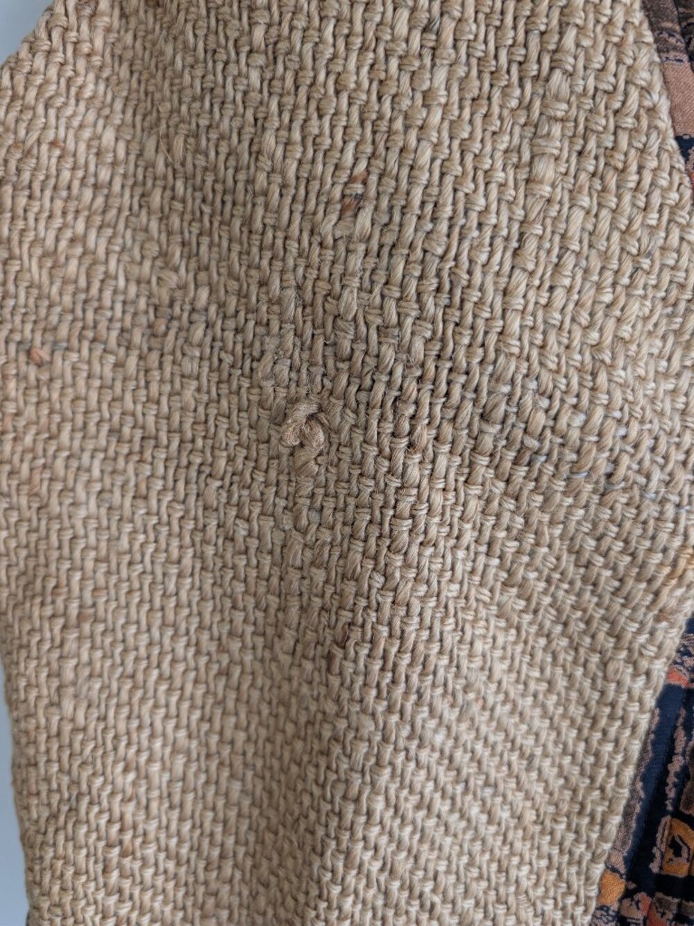 Handcrafted Upcycled Burlap Reversible Vest - Picture 4 of 11